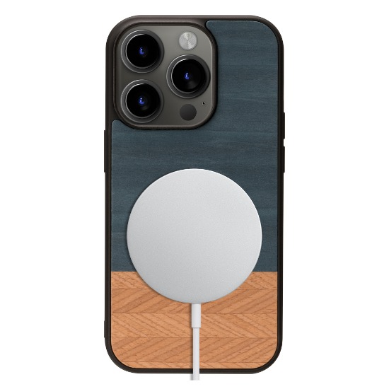 iPhone15 MagSafe wood case - Denim