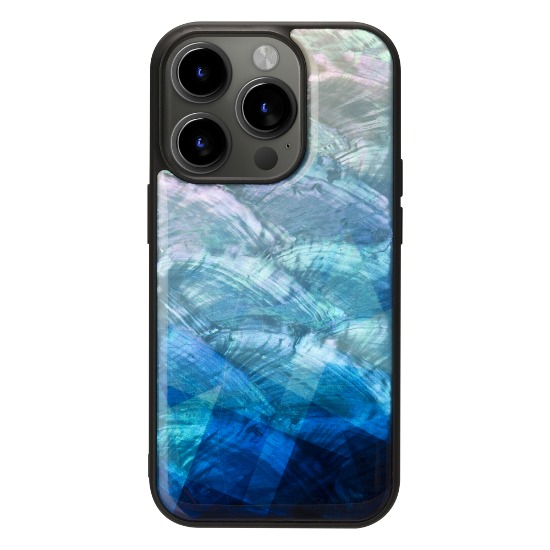 iPhone15 mother of pearl case - Blue Lake