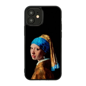iPhone 12 Mini Pro Pro Max Embroidery Case Girl with Pearl Earrings