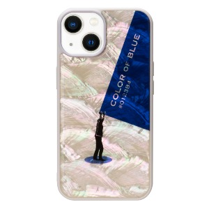 iPhone 14 Series Mother of Pearl Case Royal Blue [White]