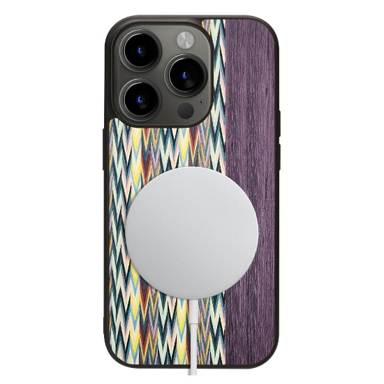 iPhone15 MagSafe wood case - Viola Check
